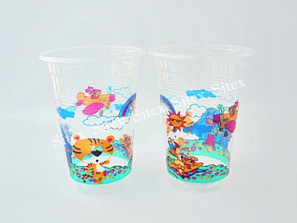 ถ้วยน้ำ12 oz.หนาลอน ลายเสือ