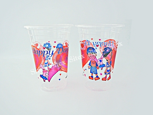 ถ้วยน้ำ12 oz.หนาลอน ลายแอปปี้เดย์