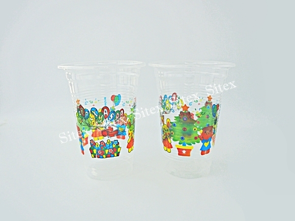 ถ้วยน้ำ12 oz.หนาลอน ลายคริสต์มาส