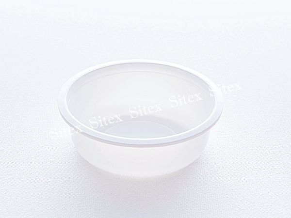 ถ้วยนึ่งปากเรียบสีขาว