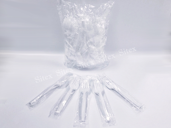 ช้อนคู่ส้อมขาว แพ็คเดี่ยว