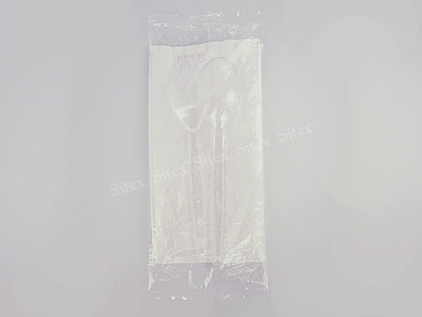 ช้อน, ส้อม, ทิชชู (ใส) แพ็คเดี่ยว