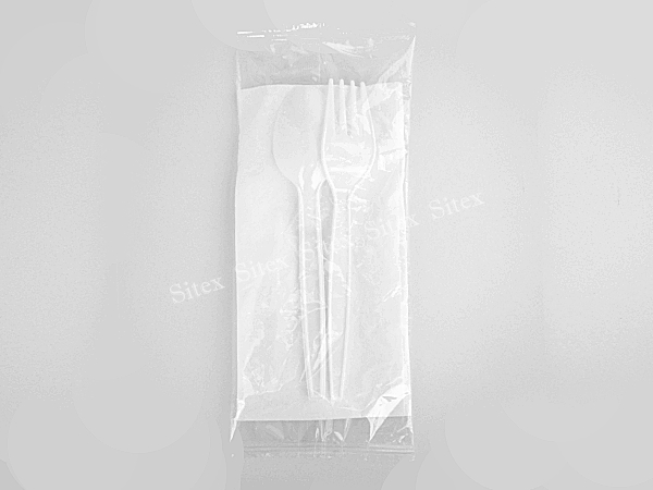 ช้อน, ส้อม, ทิชชู (ขาว) แพ็คเดี่ยว